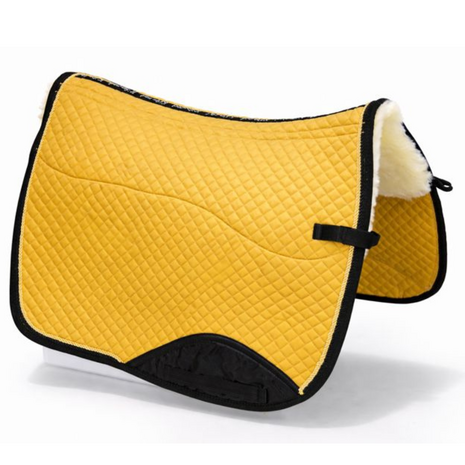 Kifra-pad Square Lamswol Yellow &amp; Black Velvet 