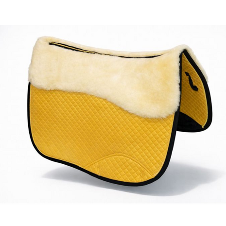 Kifra-pad Square Lamswol Yellow &amp; Black Velvet 