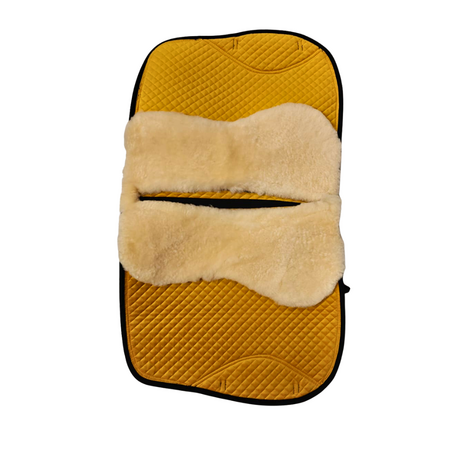 Kifra-pad Square Lamswol Yellow &amp; Black Velvet 