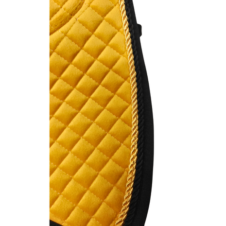 Kifra-pad Square Lamswol Yellow &amp; Black Velvet 